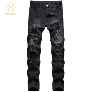 OEM ODM vente en gros de haute qualité personnalisé hommes Jeans Denim pantalon noir lavé Denim Jeans fabrication 