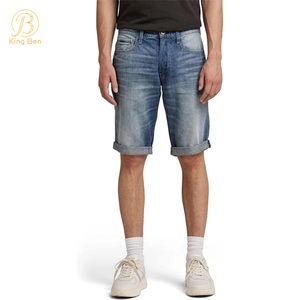 Le logo fait sur commande d'ODM d'OEM Streetwear Baggy Jean short les shorts de cargaison de denim de shorts des hommes de coton pour les hommes