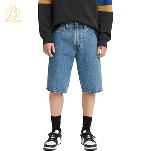 OEM ODM personnalisé fabricant hommes veste pour homme coupe ample 100% coton lourd Denim pantalon Baggy Jeans Shorts