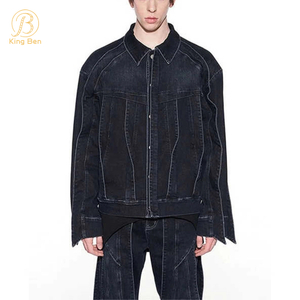 OEM ODM personnalisé nouveau design hommes jeans veste en jean mode ajustement lâche homme veste manteau jeans usine