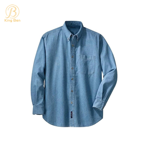 Chemises pour hommes de haute qualité OEM ODM Slimfit 100% coton chemises multi-poches pour hommes chemises en Denim décontractées de Style de mode