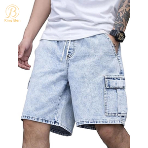 OEM ODM personnalisé hommes veste pour homme coupe ample 100% coton Steeetwear Denim pantalon Baggy jean homme Shorts jean usine