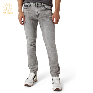 OEM ODM fabricant personnalisé Jeans pantalons hommes dernière conception couleur grise mode Denim Jeans pour homme
