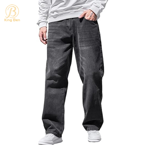 Jeans surdimensionnés personnalisés pour hommes, Jeans larges et droits, 100% coton, jambes amples et longues, pantalons en Denim, Baggy, OEM ODM