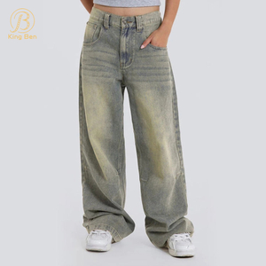 OEM ODM Streetwear taille haute femmes mode jean femme filles pantalon large pantalon Denim Bagge jean personnalisé